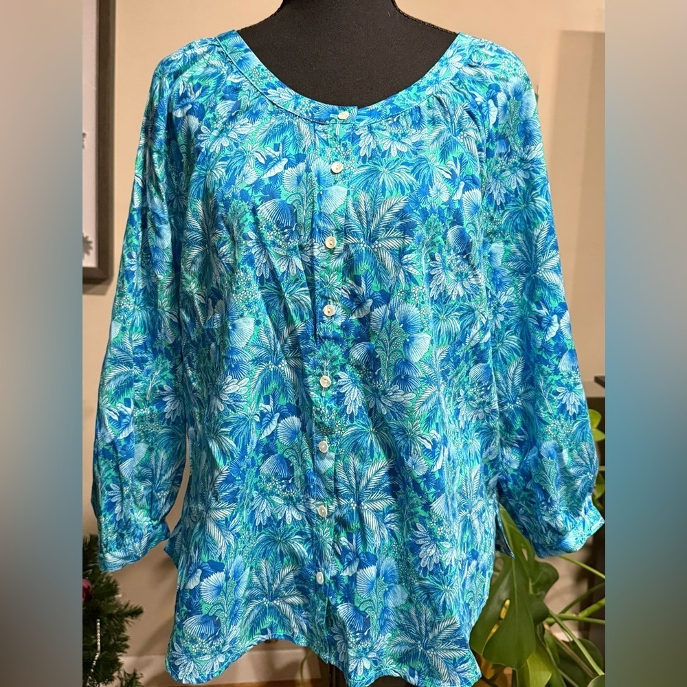 Tommy Bahama Floral Button Down Blouse - Picture 4 of 11